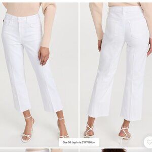 L'AGENCE Wanda Crop Wide Leg Jeans in Blanc Size 27